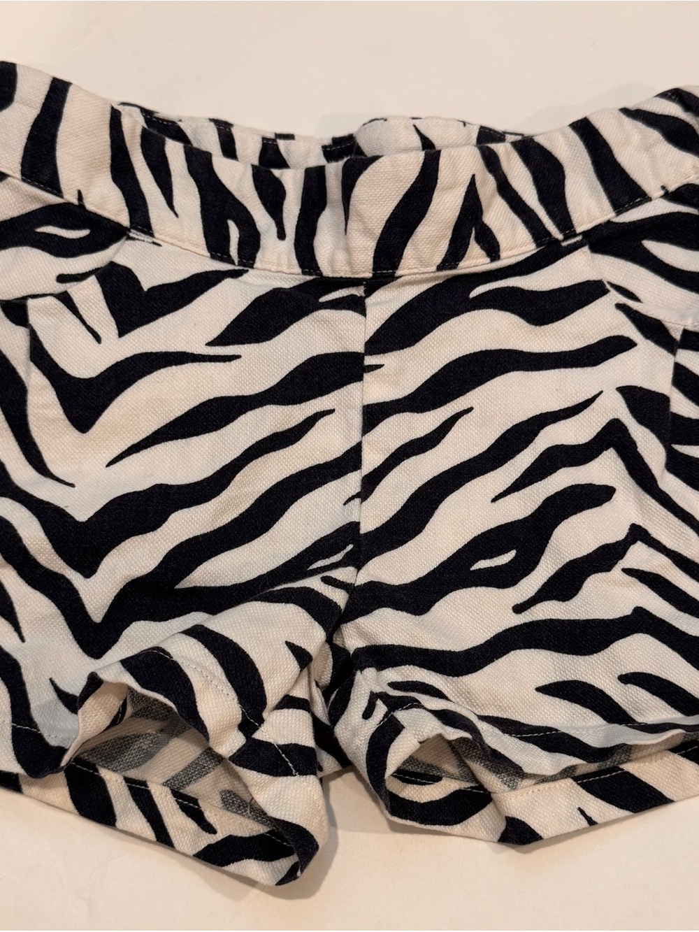 Janie and Jack Zebra-Print Shorts - navy blue & White  w/ front & back pockets